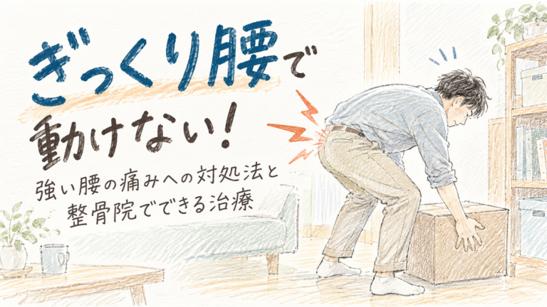 ぎっくり腰で動けない！強い腰の痛みへの対処法と整骨院でできる治療