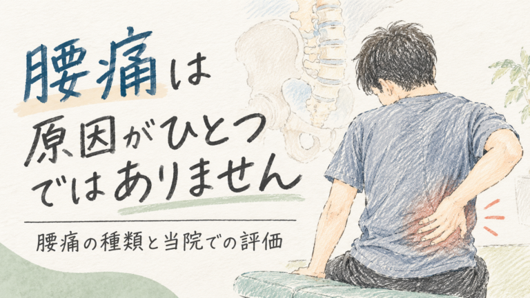 腰痛は原因がひとつではありません｜腰痛の種類と当院での評価
